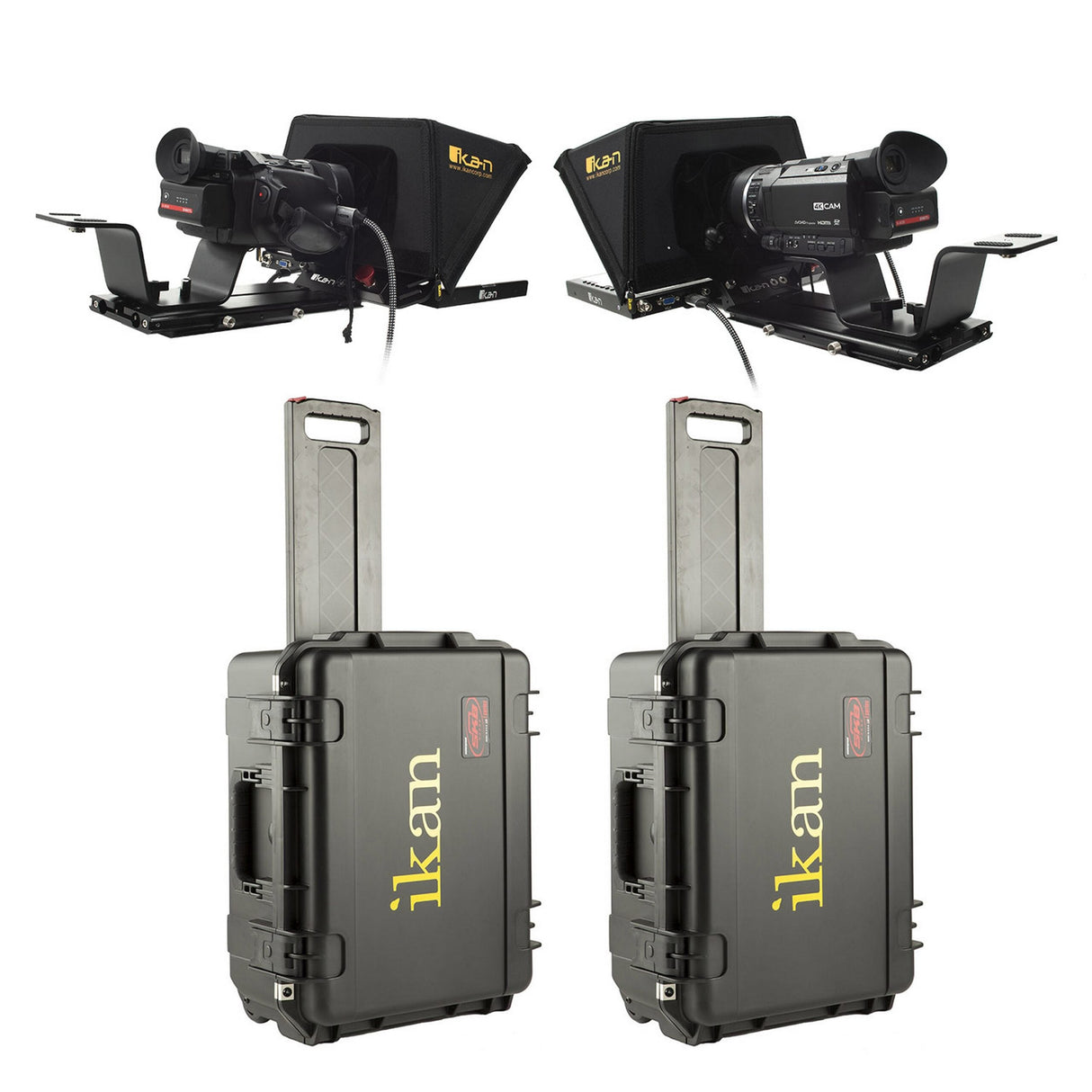 Ikan PT4200-P2P-TK P2P Interview System with 2 x 12-Inch Teleprompter Travel Kit
