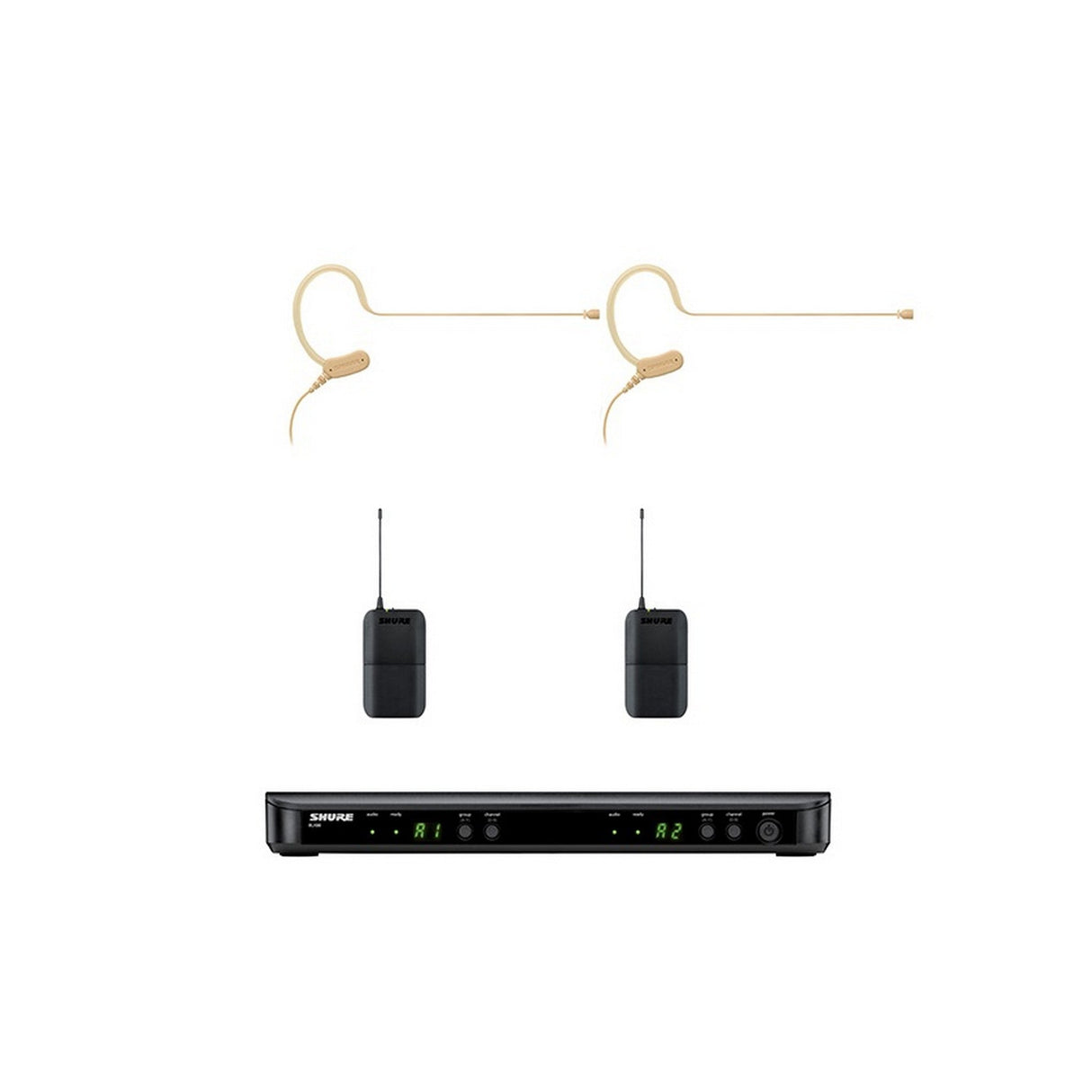 Shure BLX188/MX153 Omnidirectional Earset Wireless Microphone System - H9 512-542 MHz / Tan