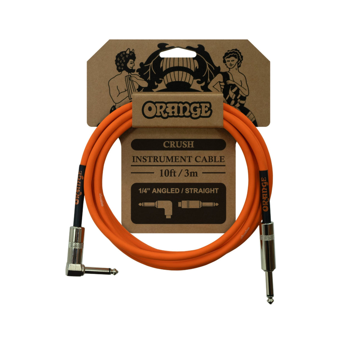 Orange CA035 Crush 10-Foot Instrument Cable Angled to Straight