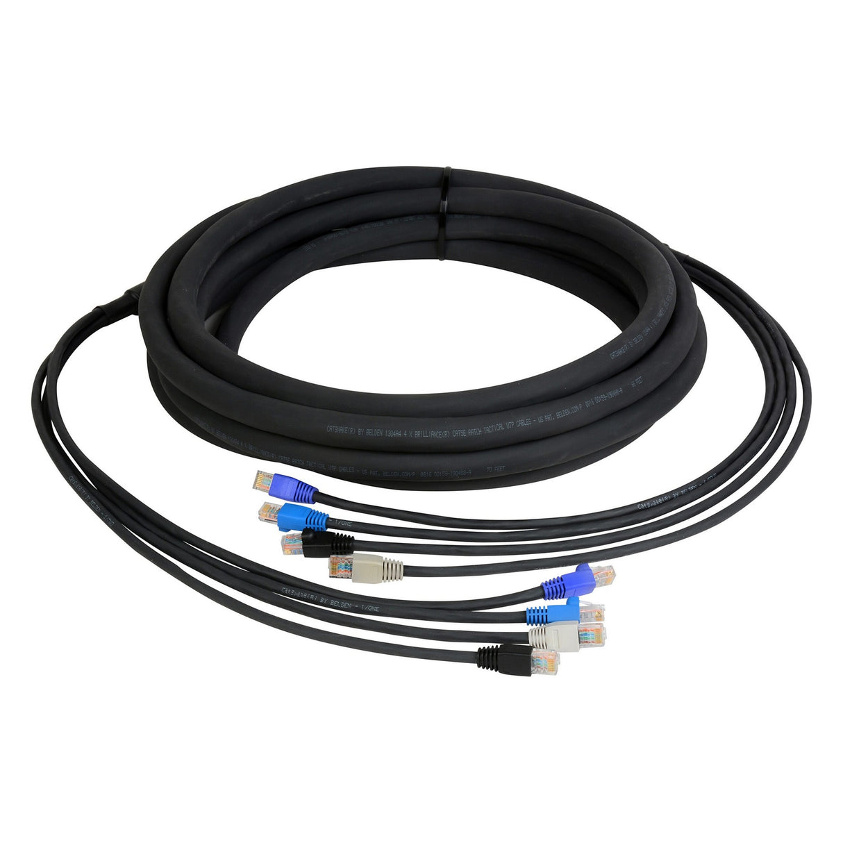 Laird CES-RJ45-300 4-Channel RJ45 CAT5e Tactical Ethernet Snake Cable 300 Foot