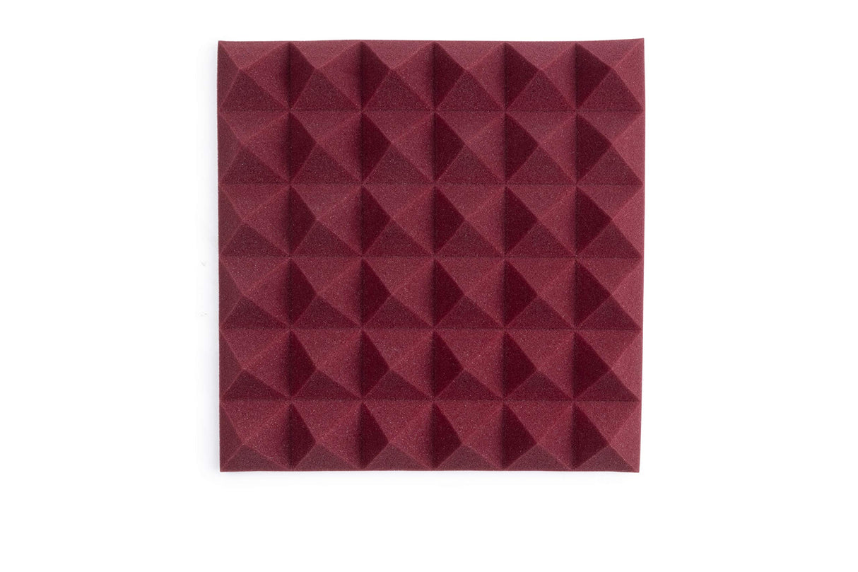 Gator GFW-ACPNL1212PBDY-4PK 4 Pack of Burgundy Acoustic Pyramid Panel 12 x 12 Inches