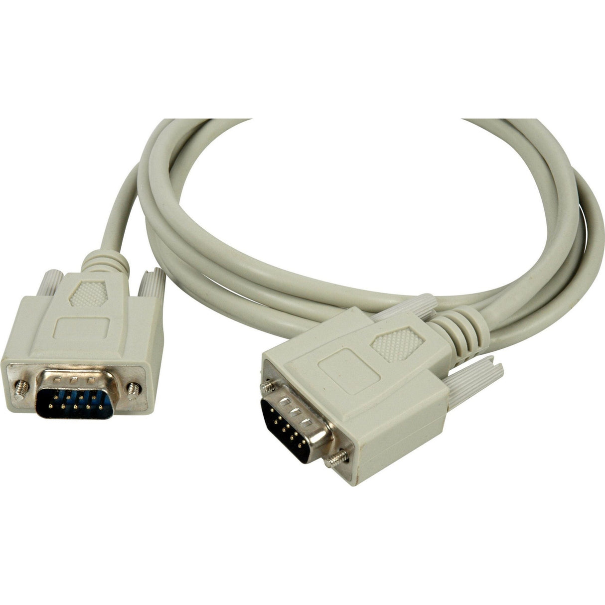 Connectronics DB-9 Serial Male to Male Molded Cable 10 Foot Beige