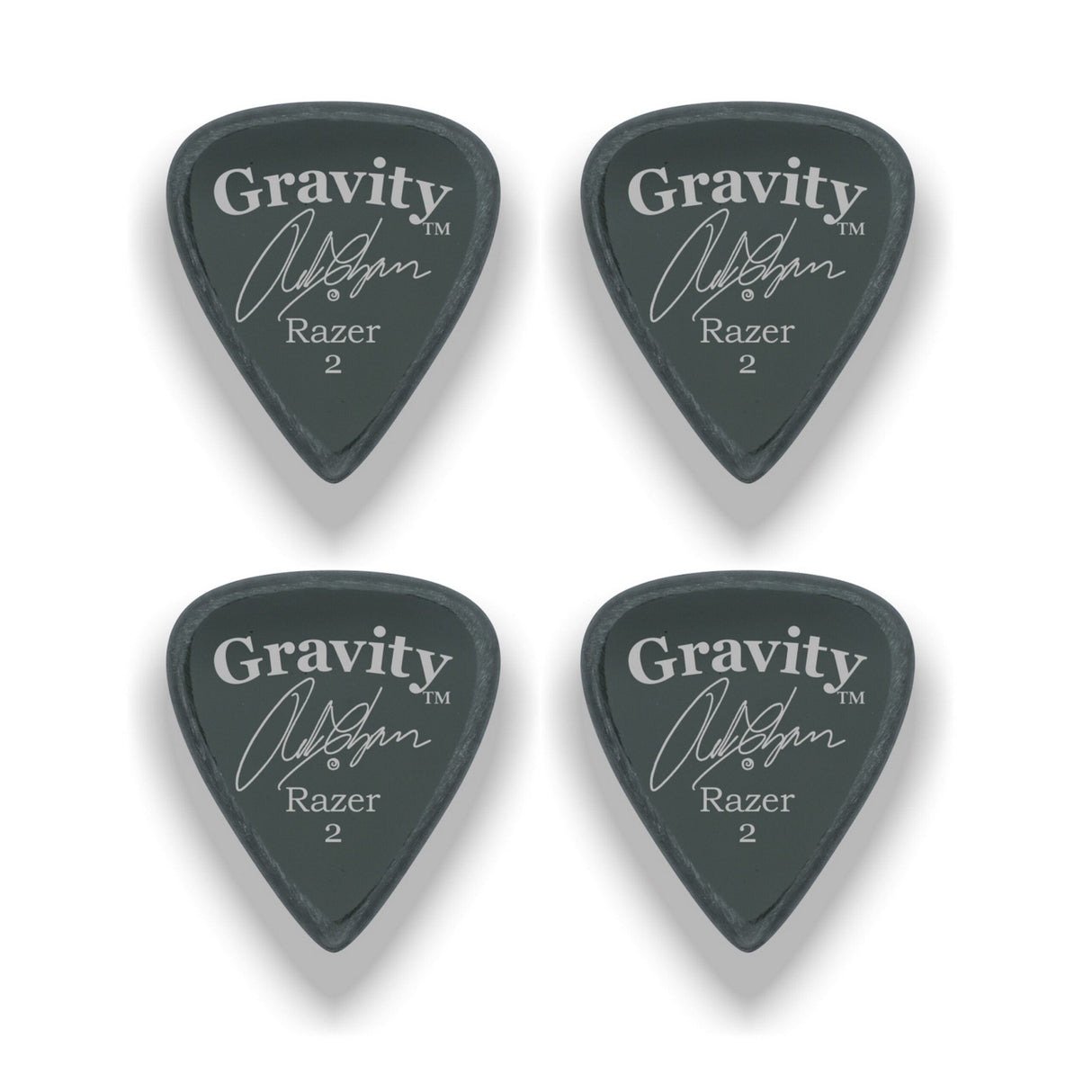 Gravity Picks GRCSP-4pk Rob Chapman Signature Razer Picks Standard Size 2.0mm Smoke 4-Pack - accessories