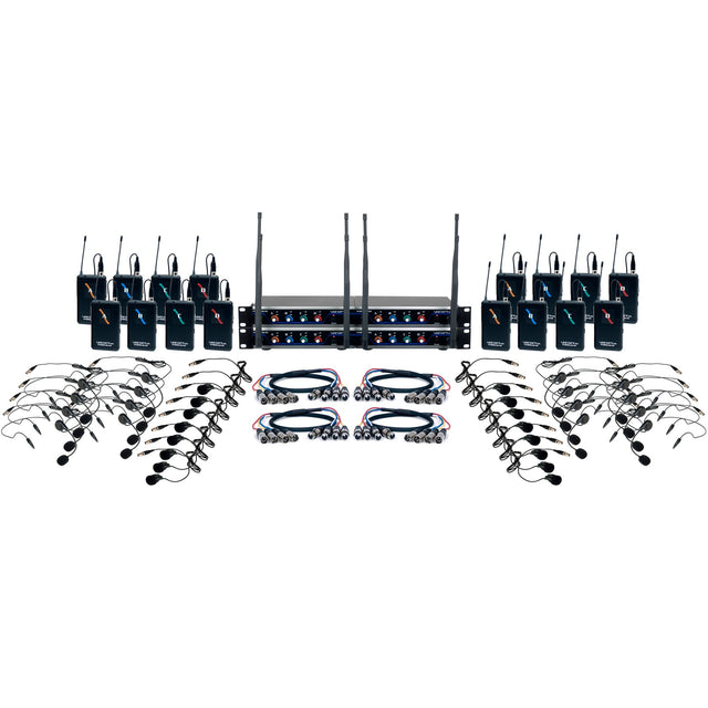 VocoPro Digital-PLAY-16 UHF Wireless 16-Channel Headset/Lapel Microphone System 902-927.2 MHz