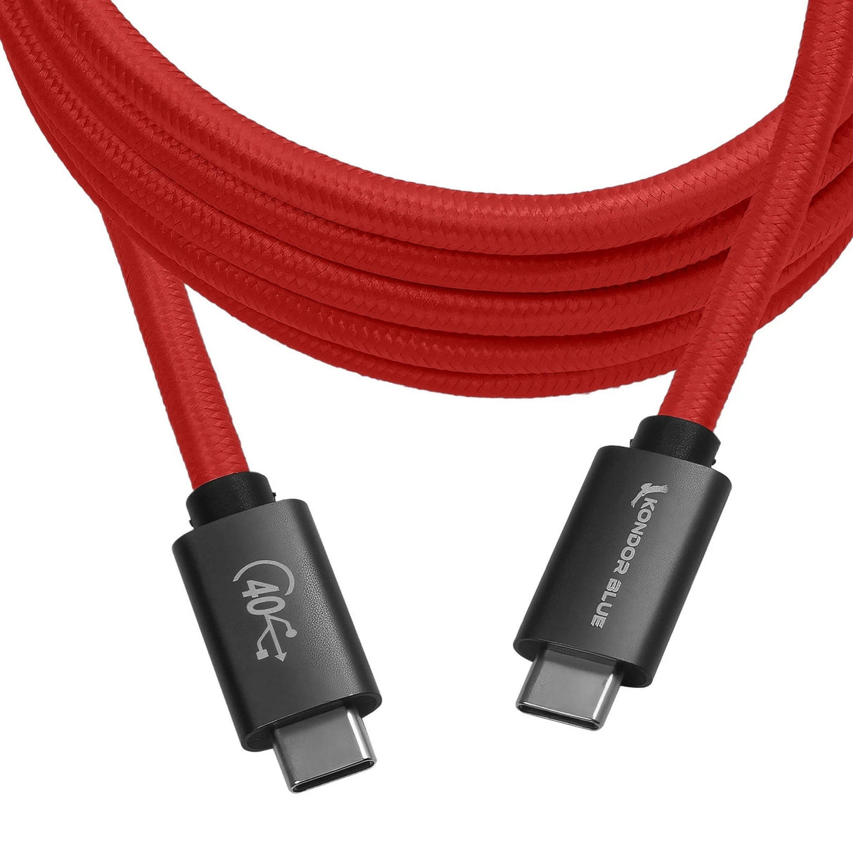 Kondor Blue 6-Foot Thunderbolt 4 USB 4.0 Type-C Cable Cardinal Red