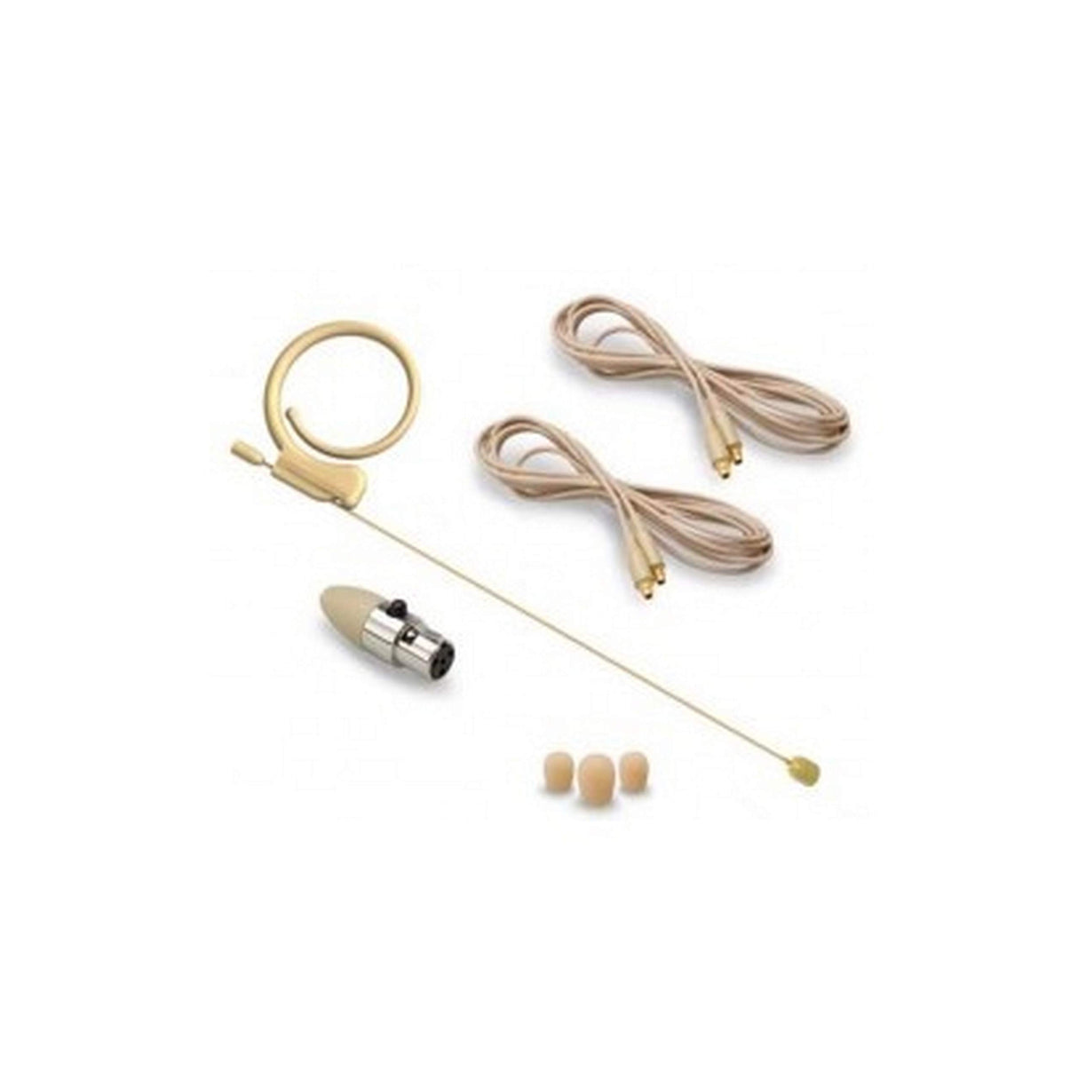 Avlex HS-48ABG 4.6mm Pro Omni-Directional Miniature Condenser Single Ear Hook Headworn Microphone Beige