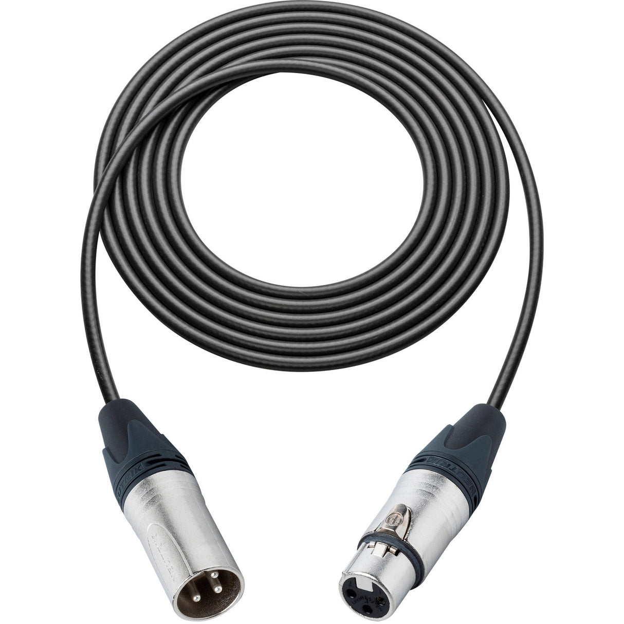 Sescom SC25XXJ Microphone Cable Canare Star-Quad 3-Pin XLR Male to 3-Pin XLR Female Black 25 Foot