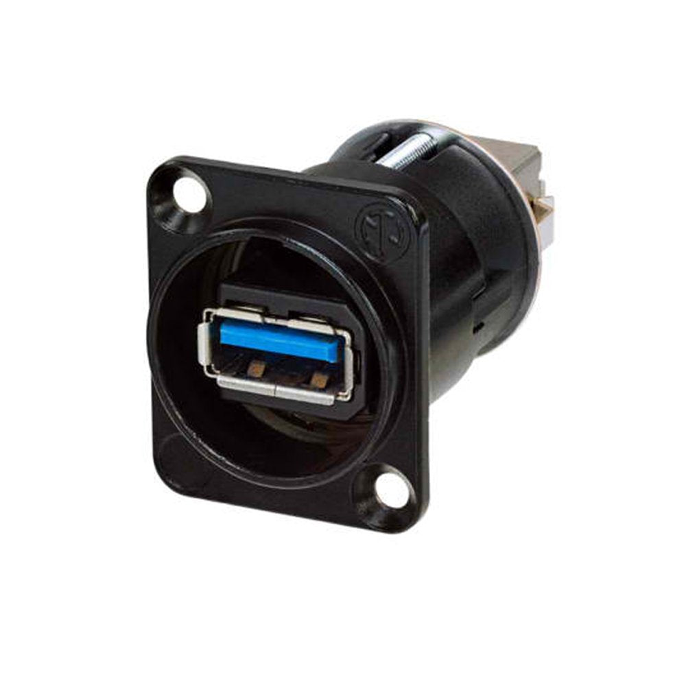Neutrik NAUSB3-B Feed Through USB 3.0 Compatible Adapter Reversible Black