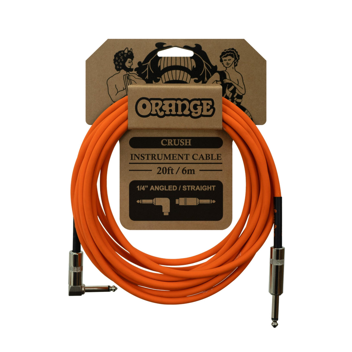 Orange CA037 Crush 20-Foot Instrument Cable Angled to Straight