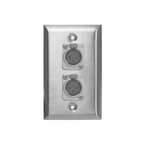 Lowell WP1-2NC3FD 1-Gang Wall Plate with 2 NC3MDL Female Connectors