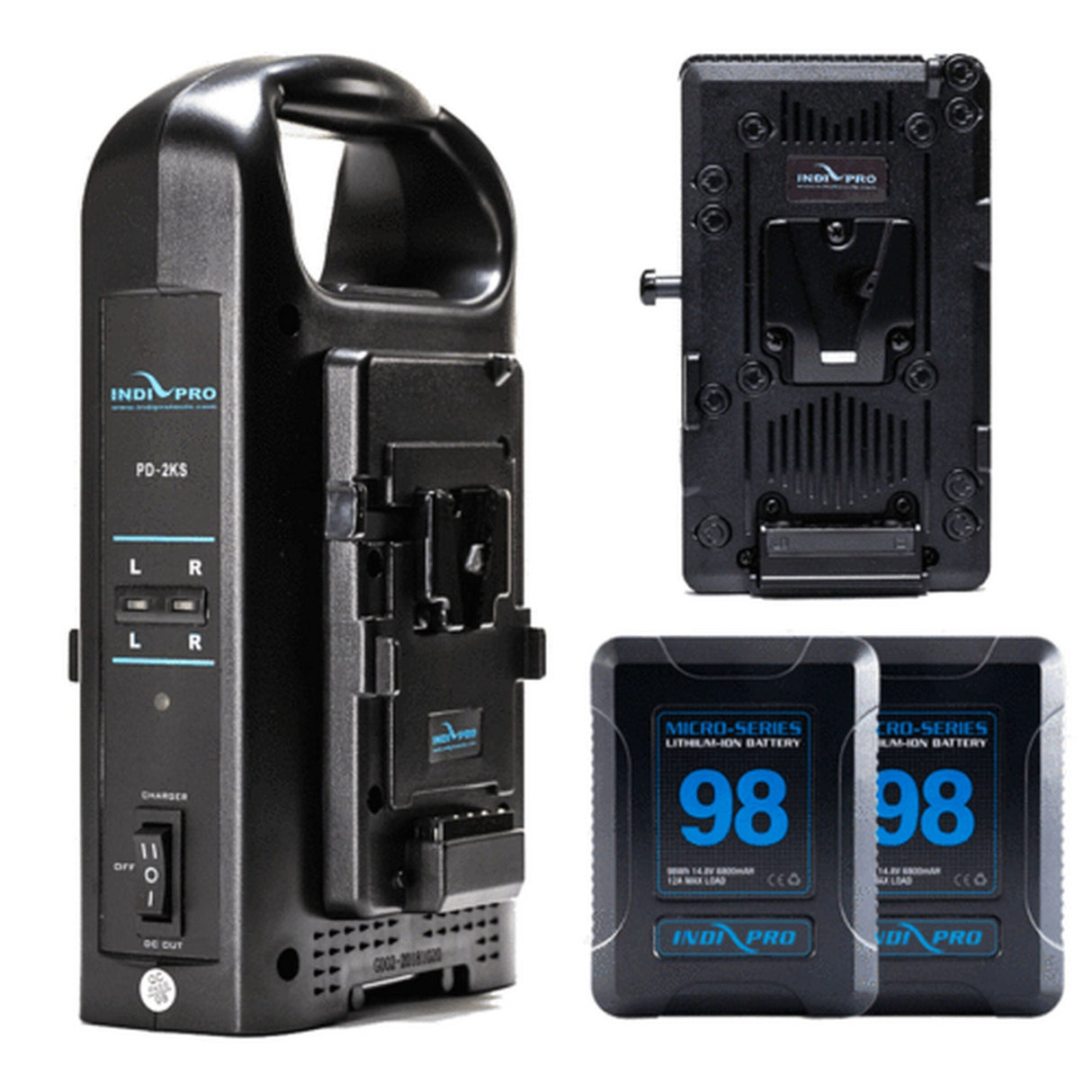 IndiPRO 2MSBMUKT 2x Micro-Series 98Wh V-Mount Li-Ion Batteries Blackmagic URSA Kit