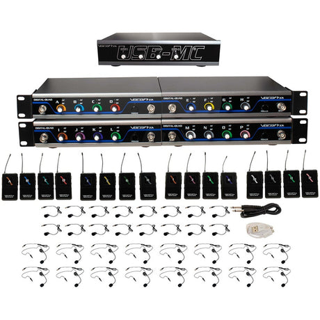 VocoPro USB-Play-16 Wireless 16-Channel Headset/Lapel Micophone/USB Interface System 902-927.2 MHz