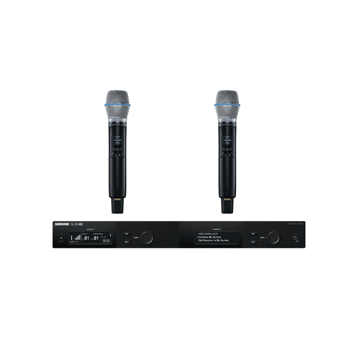 Shure SLXD24D4D/B87A Wireless Handheld Microphone System with SLXD4D Receiver - G58: 470 - 514 MHz