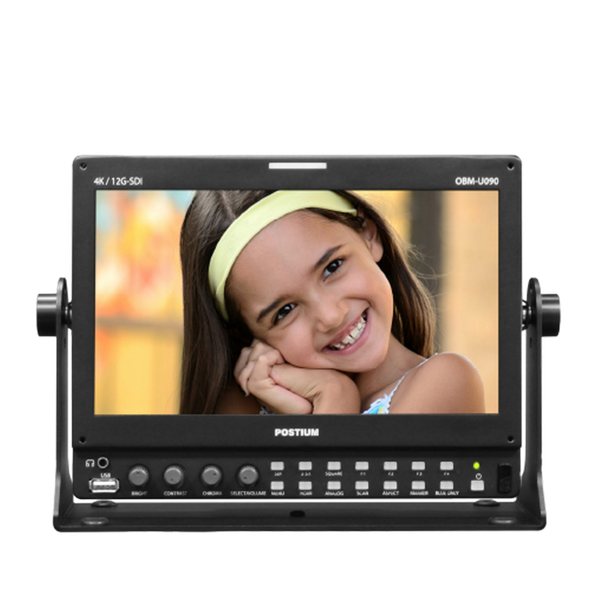 Postium OBM-U090 9-Inch 4K Monitor with 12G-SDI Dual Link 6G Quad Link 3G