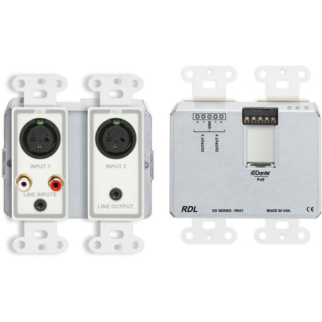 RDL DD-RN31 Bi-Directional Mic/Line Dante Interface 4 x 4 with PoE
