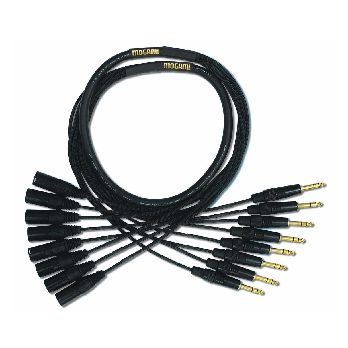 Mogami GOLD 8 TRSXLRM-10 8-channel male 1/4 TRS XLR Snake Cable 10 ft