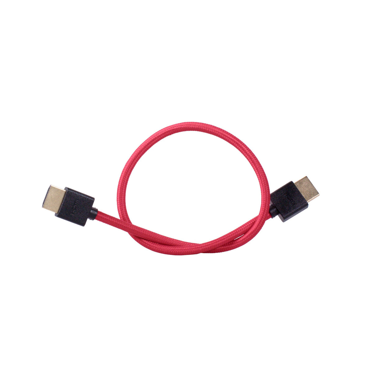 1SV HDMI Male to HDMI Male Thin Braided Cable, 16-Inches, Red