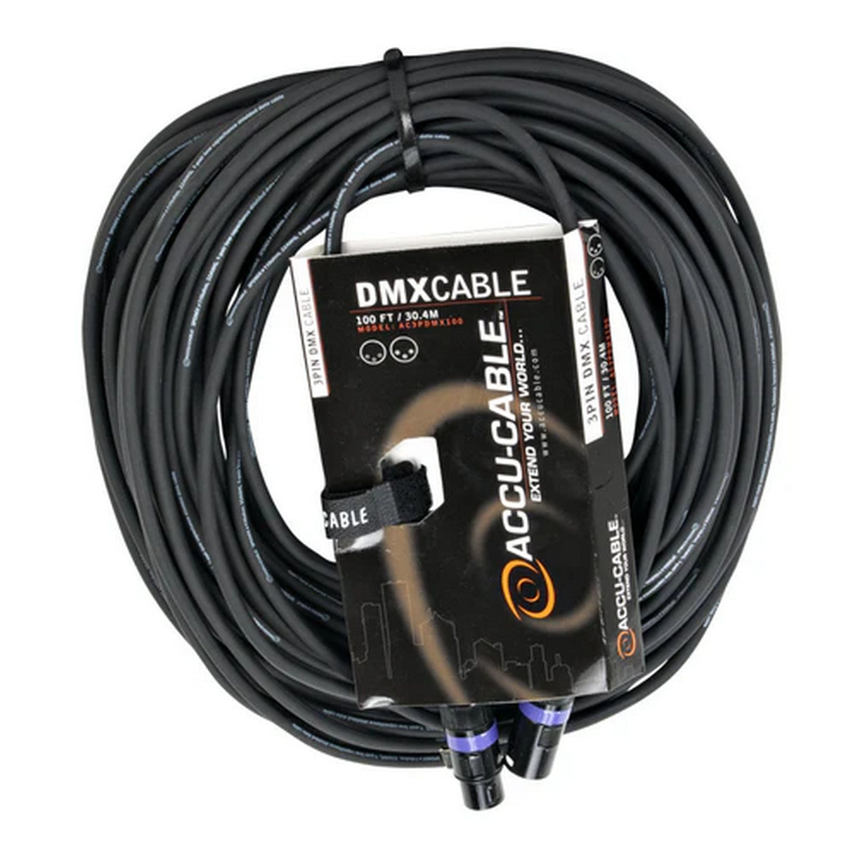 Accu Cable AC3PDMX100 3‑Pin DMX Cable, 100-Feet