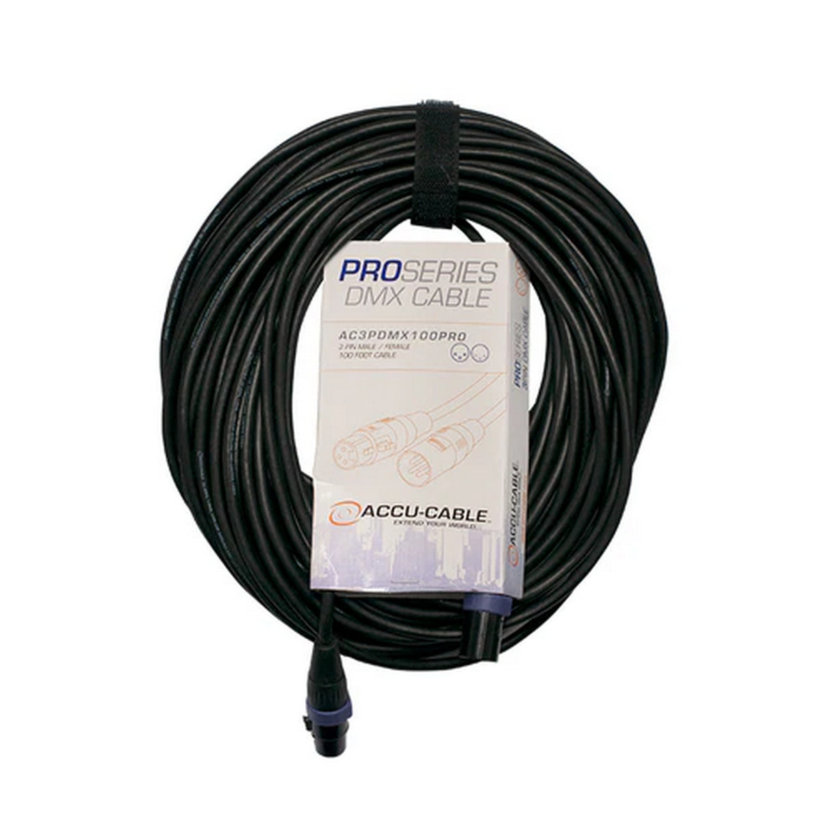 Accu Cable AC3PDMX100PRO Pro Series 3‑Pin DMX Cable, 100-Feet