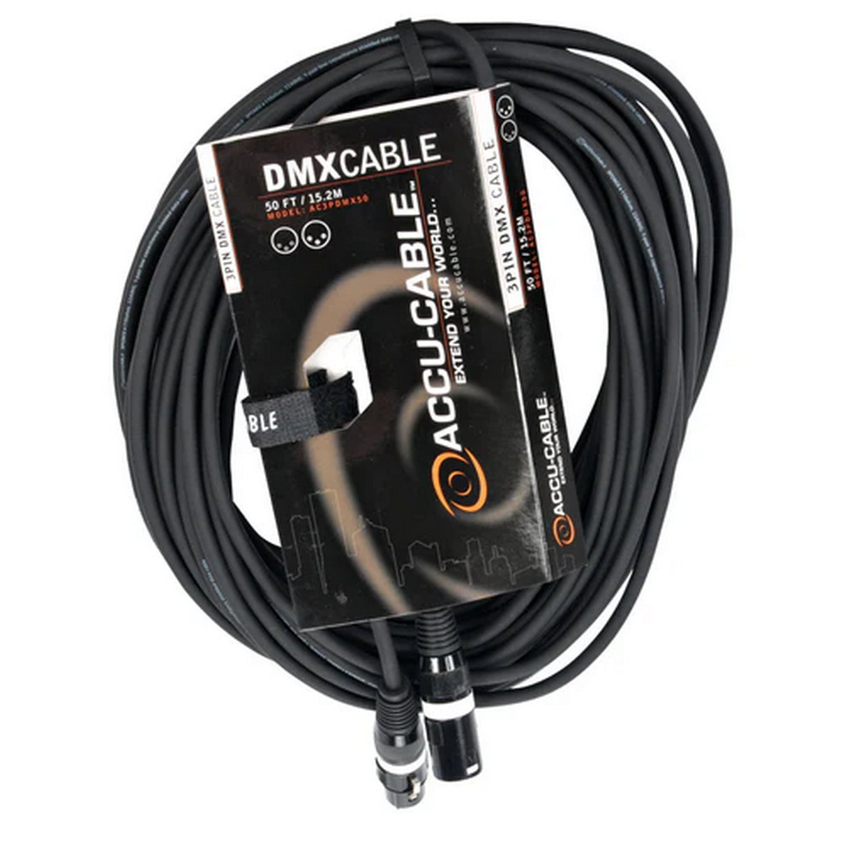 Accu Cable AC3PDMX50 3‑Pin DMX Cable, 50-Feet