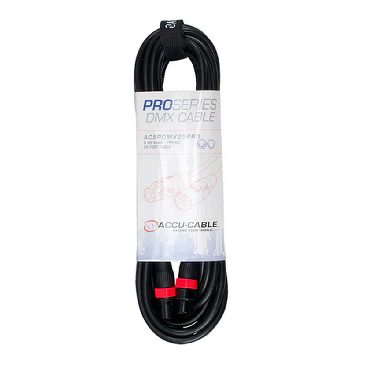 Accu Cable AC5PDMX25PRO Pro Series 5‑Pin DMX Cable, 25‑Feet