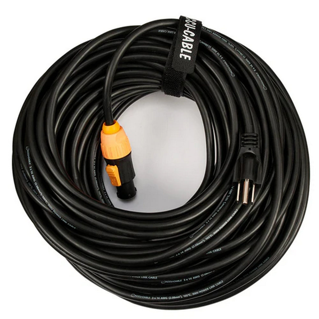 Accu Cable SIP1MPC100 IP65 Power Twist Lock to Edison Plug Cable, 100-Feet