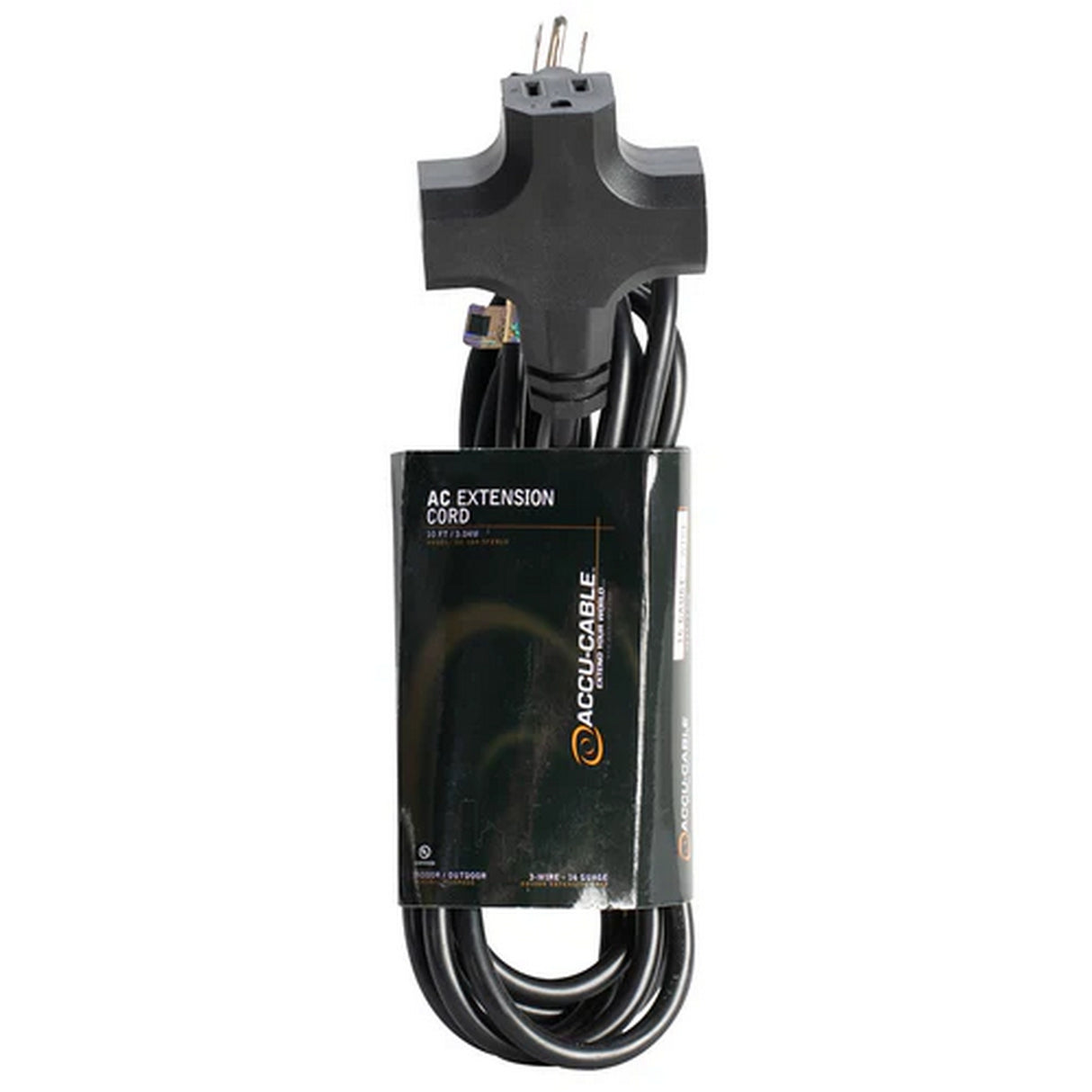 Accu Cable EC1633FER10 TripleTap 16 Gauge Power Extension Cord, 10-Feet