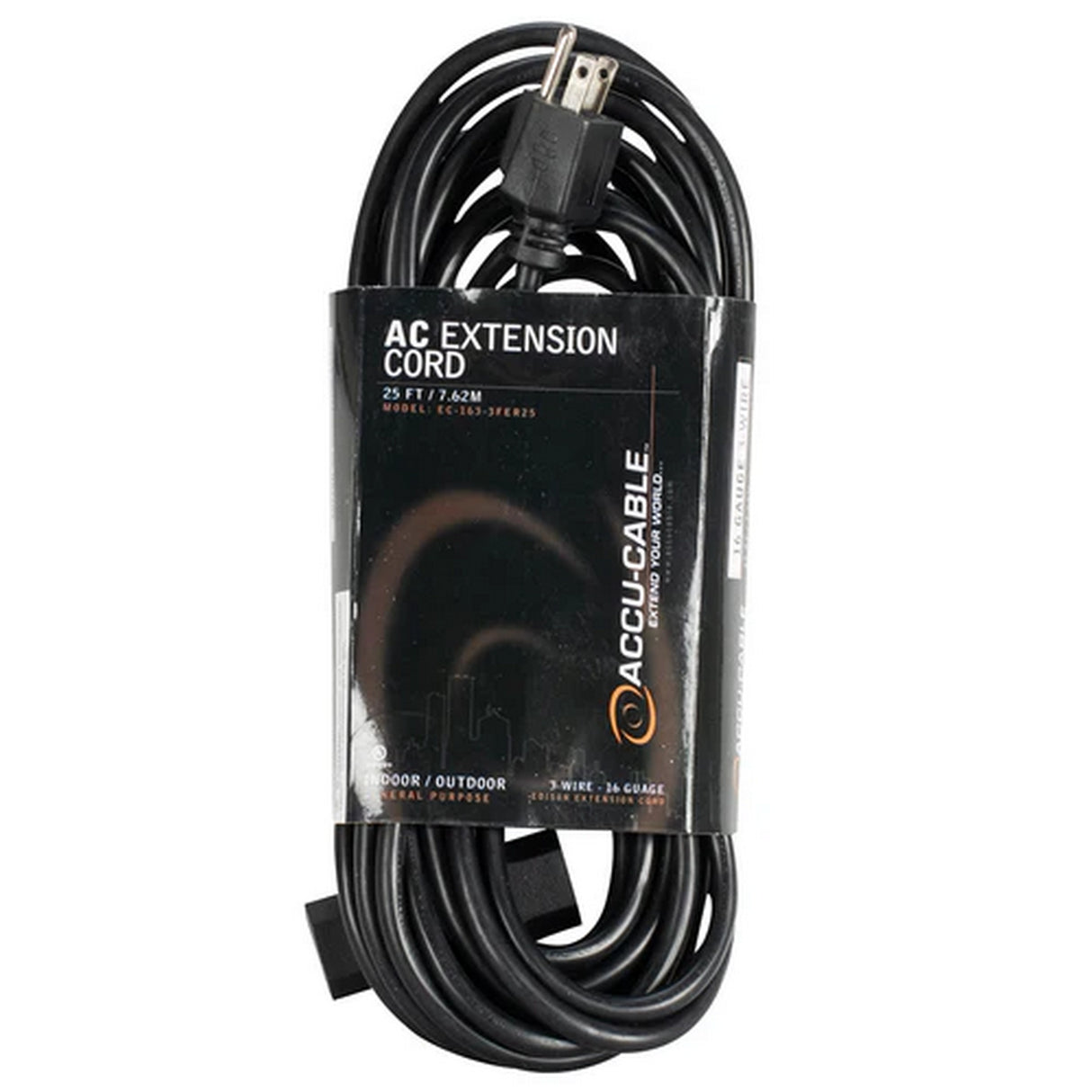 Accu Cable EC1633FER25 TripleTap 16 Gauge Extension Cord, 25-Feet