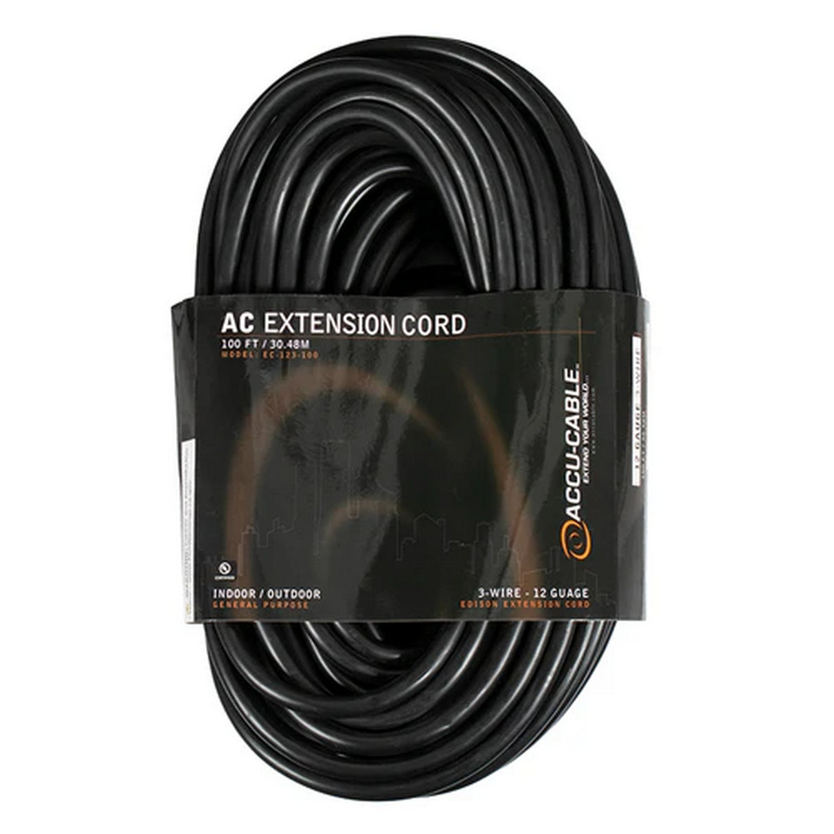 Accu Cable EC123100 12 Gauge Extension Cord, 100-Feet