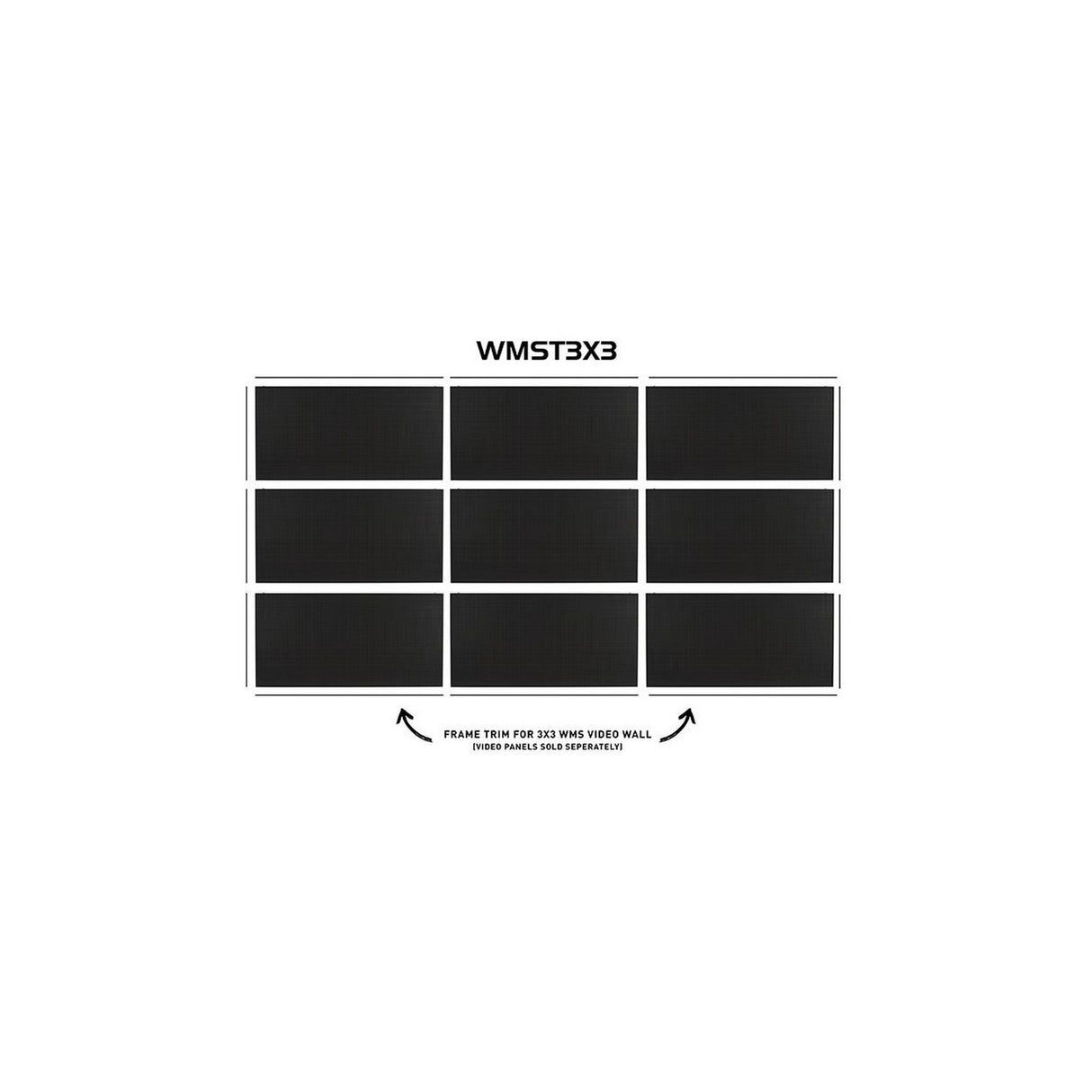 ADJ WMST Frame Trim Set for WMS Panel - 6 x 39.3’’ & 6 x 19.6’’ Trim Pieces