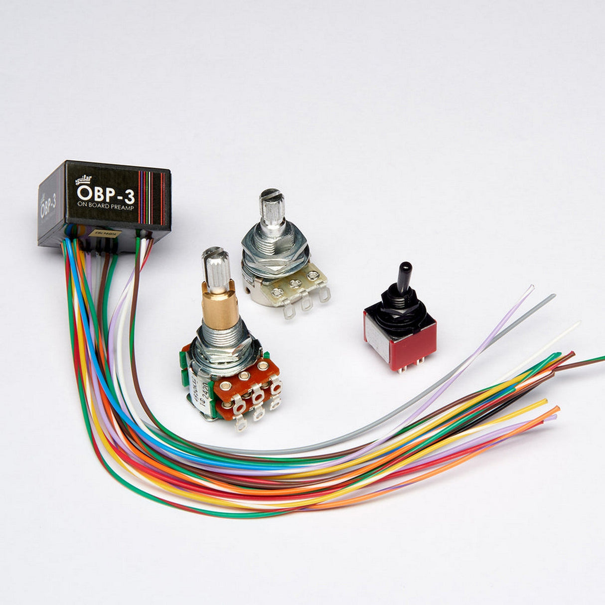 Aguilar OBP Series Onboard Preamp for Bass Guitars - 3-Band Boost/Cut / Stacked Bass/Treble Pot, Mid Pot, & Mini-Toggle