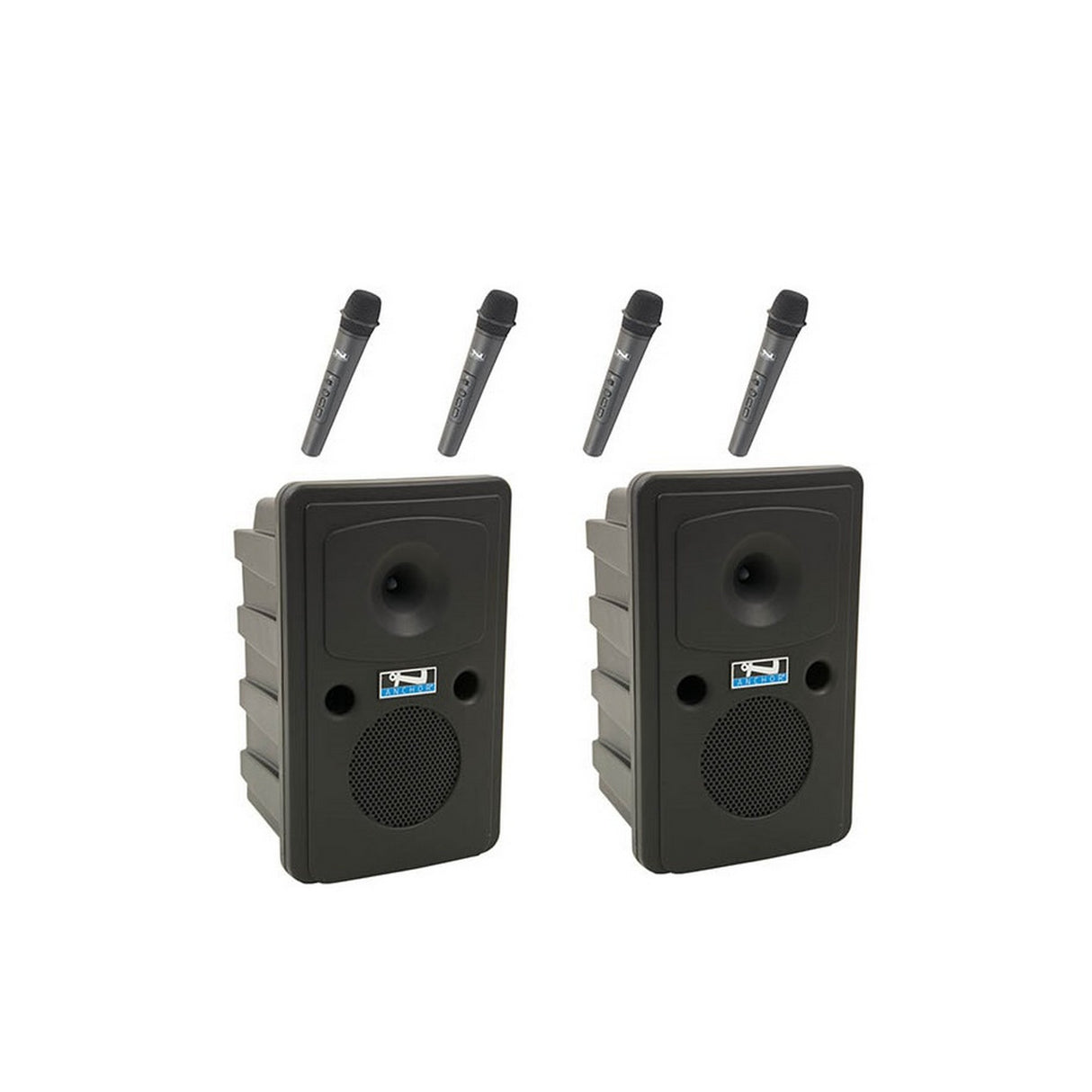 Anchor Audio Go Getter AIRFLEX XR4 PA System with 4 Wireless Handheld Microphones and 2 Stands