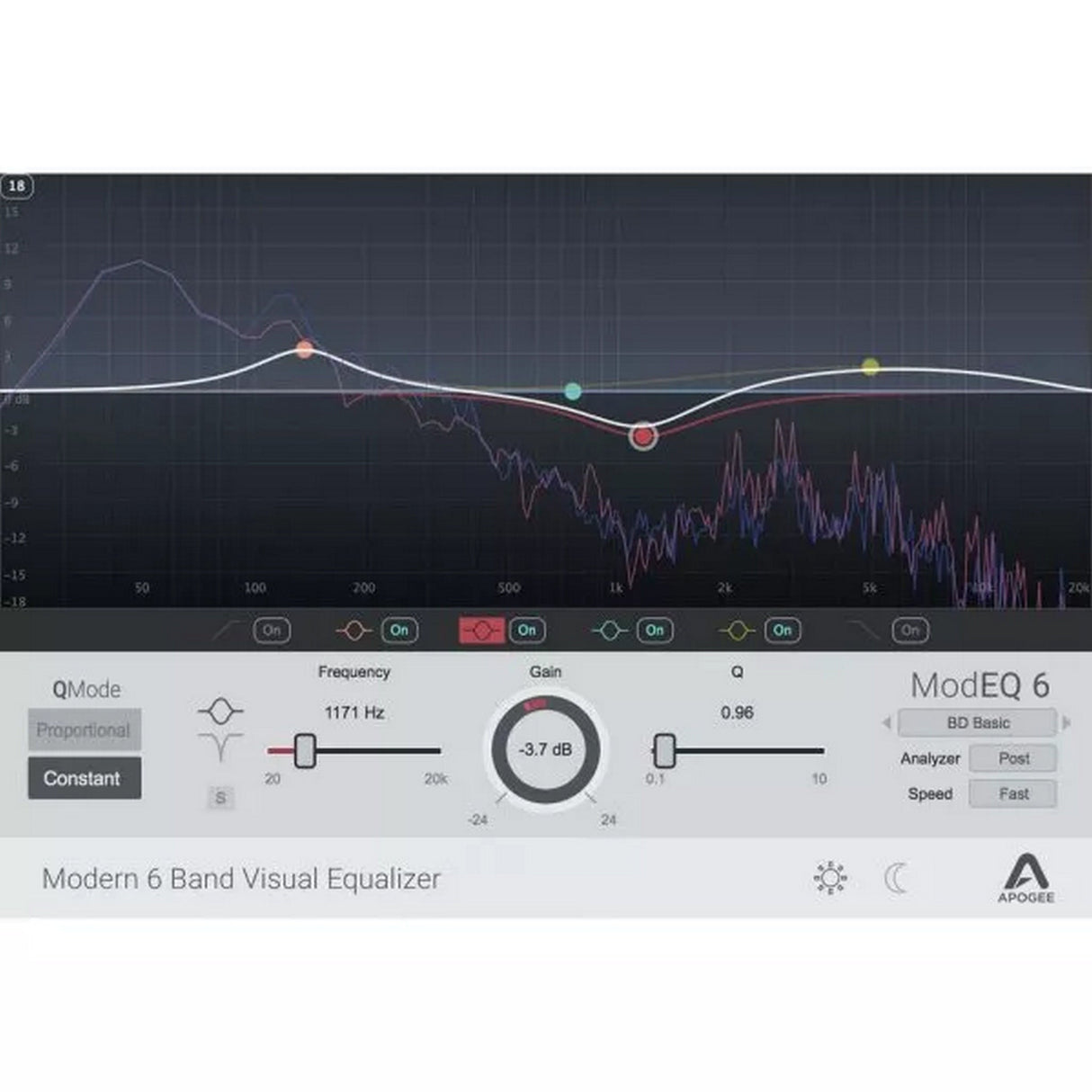 Apogee ModEQ6 6 Band Visual Equalizer Plugin