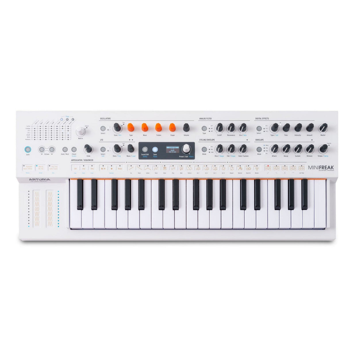 Arturia MiniFreak Vocoder 37-Key Hybrid Synthesizer, White