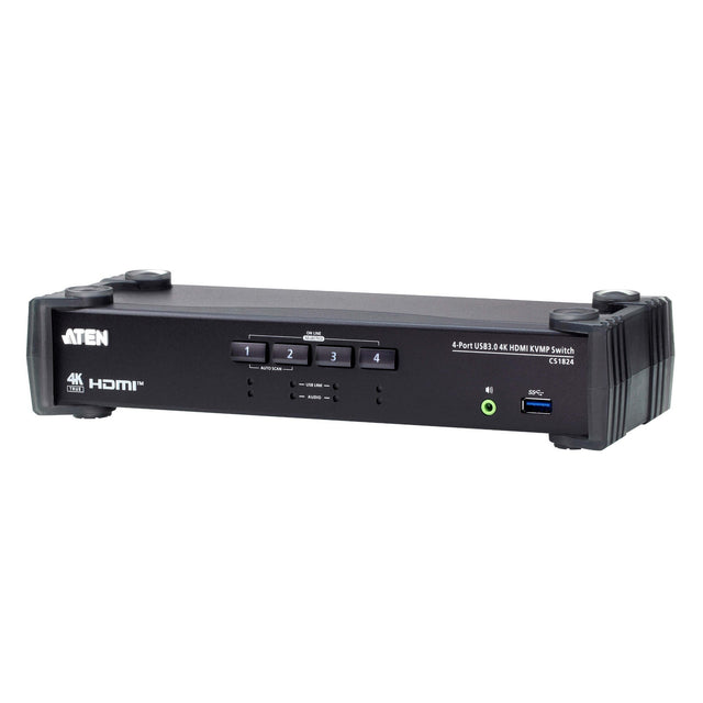 ATEN CS1824 4-Port USB 3.0 4K HDMI KVMP Switch with Audio Mixer Mode