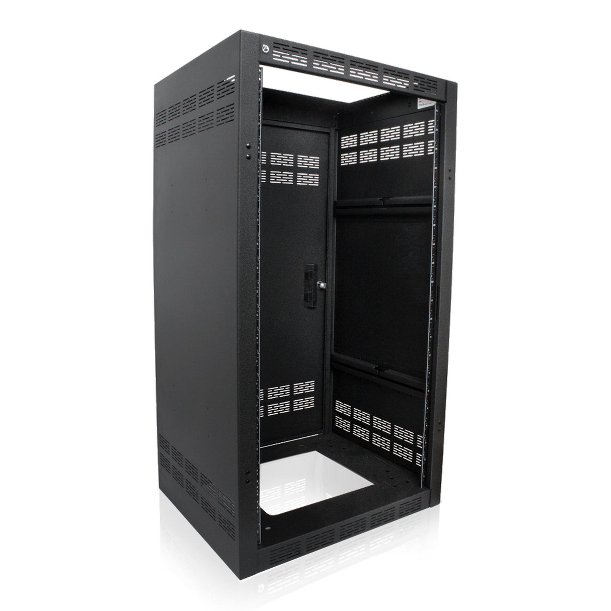 AtlasIED 221‑18 18.5-Inch Welded Floor Rack Cabinet, 21RU, Front Door Not Included