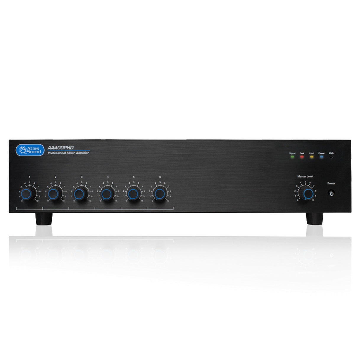 AtlasIED AA400PHD 400W 6‑Input Mixer Amplifier with Push‑Here Diagnostics