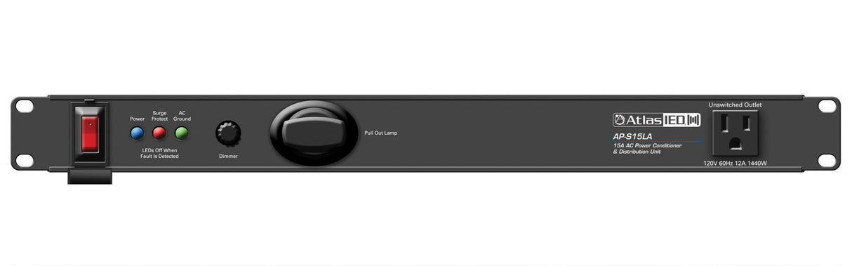 AtlasIED AP-S15LA 15LA Power Conditioner and Distribution Unit with IEC Power Cord and Lamp