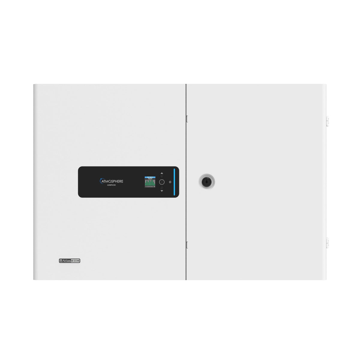 AtlasIED AZMP8-DW Atmosphere 8-Zone Signal Processor with 1200W Amplifier and Dante Networking, Wall-Mount Cabinet