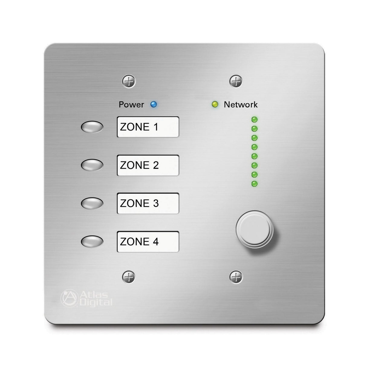 AtlasIED BBWP-K4W BlueBridge Audio Controller with 4 Level Controls, White