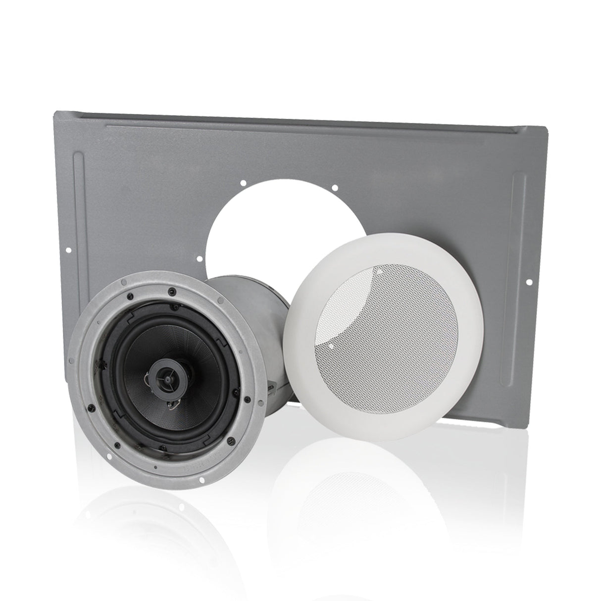 AtlasIED FAP62T-USA 6-Inch Commercial Ceiling Speakers with Pre-Assembled Installation Kit, Buy America Certified, Pair