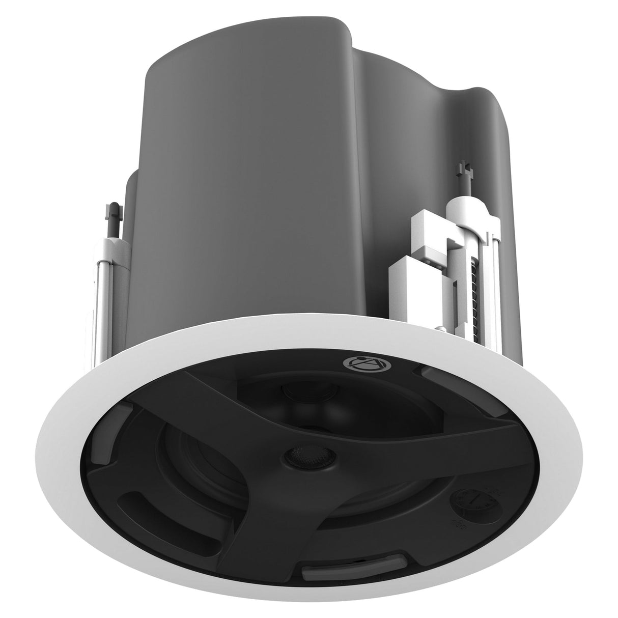 AtlasIED FAP63TUC-W 6.5-Inch Coaxial In-Ceiling Speaker with 32W 70V/100V Transformer, Ported Enclosure, and Safety First Mounting System, UL Certified, Pair