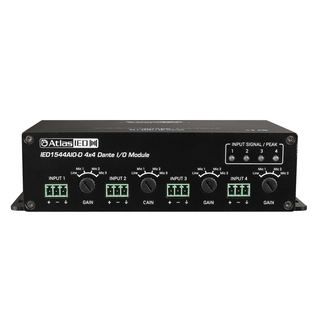 AtlasIED 1544AIO‑D 4×4 Audio I/O Module with PoE and Dante