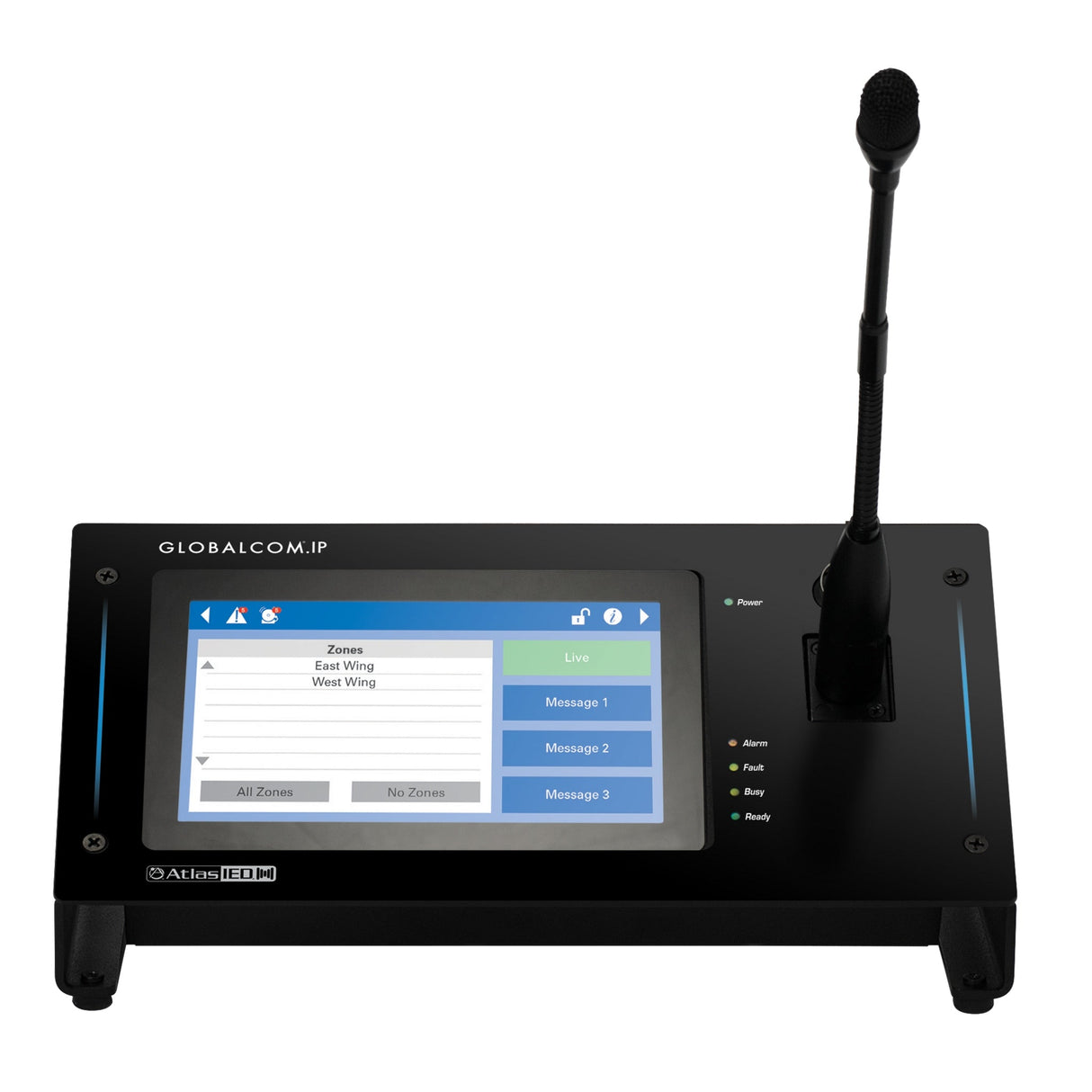 AtlasIED IPCSDTOUCH Series IP Touchscreen Communication Station with Gooseneck or Handheld Microphone