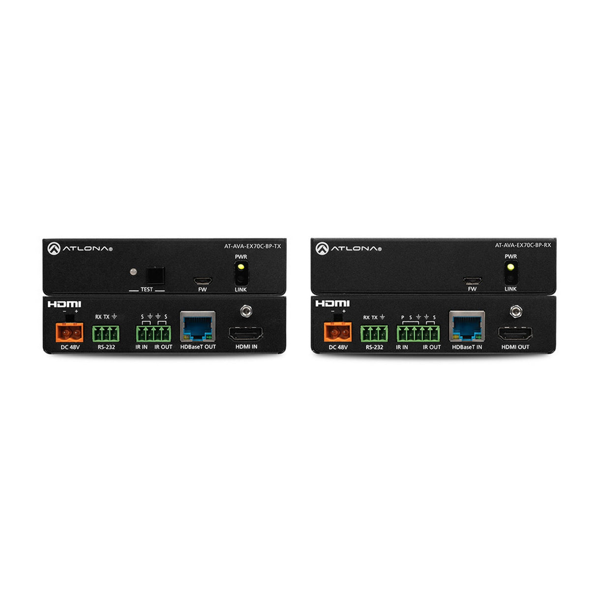 Atlona AT-AVA-EX70C-BP-KIT 4K/UHD HDMI over HDBaseT Extender Kit with Control and Bidirectional Remote Power