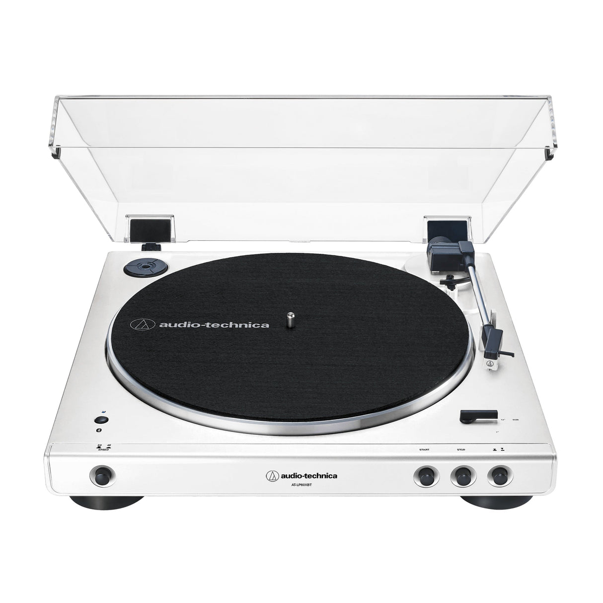 Audio-Technica AT-LP60XBT-WW Fully Automatic Wireless Belt-Drive Turntable, White/White