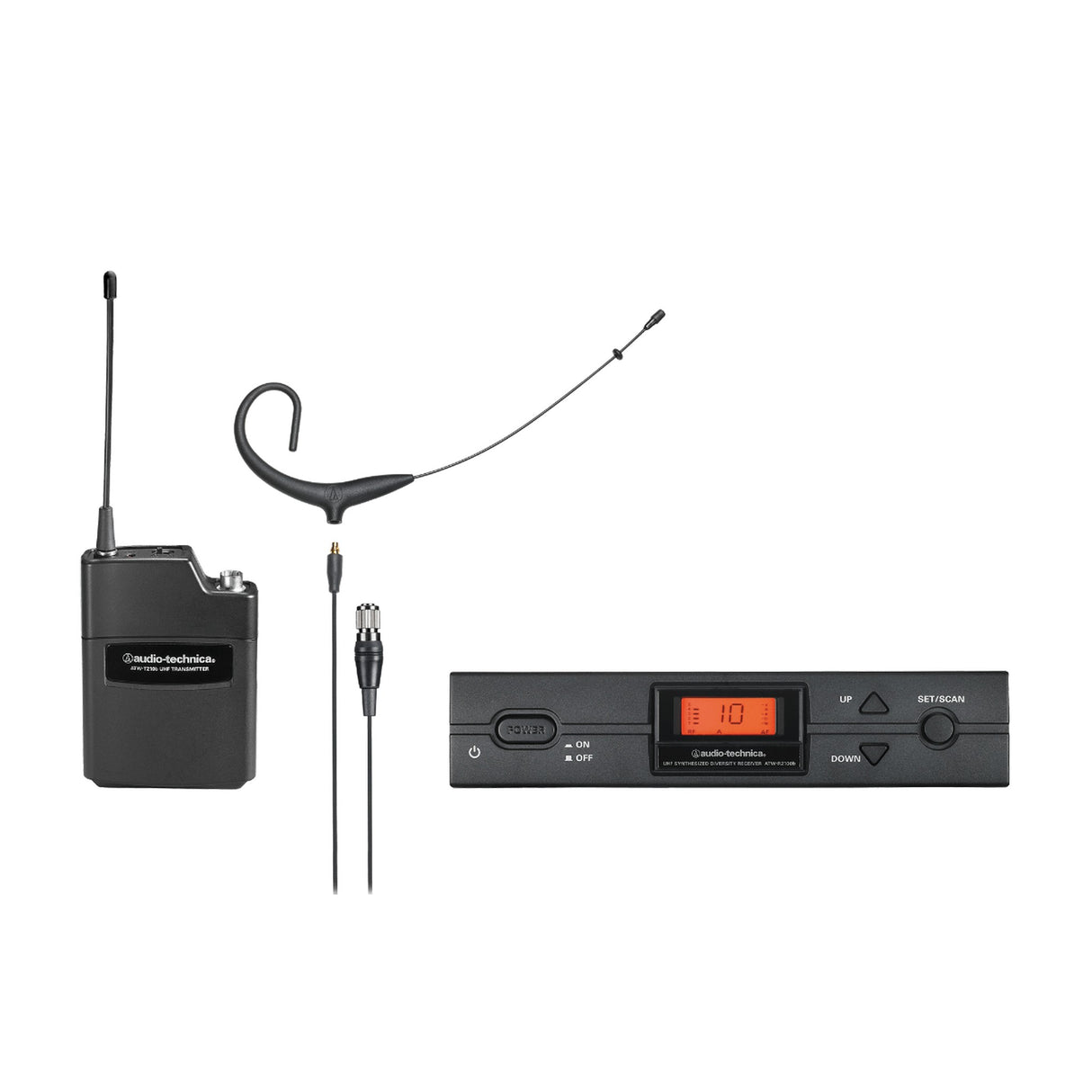 Audio-Technica ATW-2192XC Wireless Headworn Microphone System, Black, I Band 487.125 - 506.5 MHz