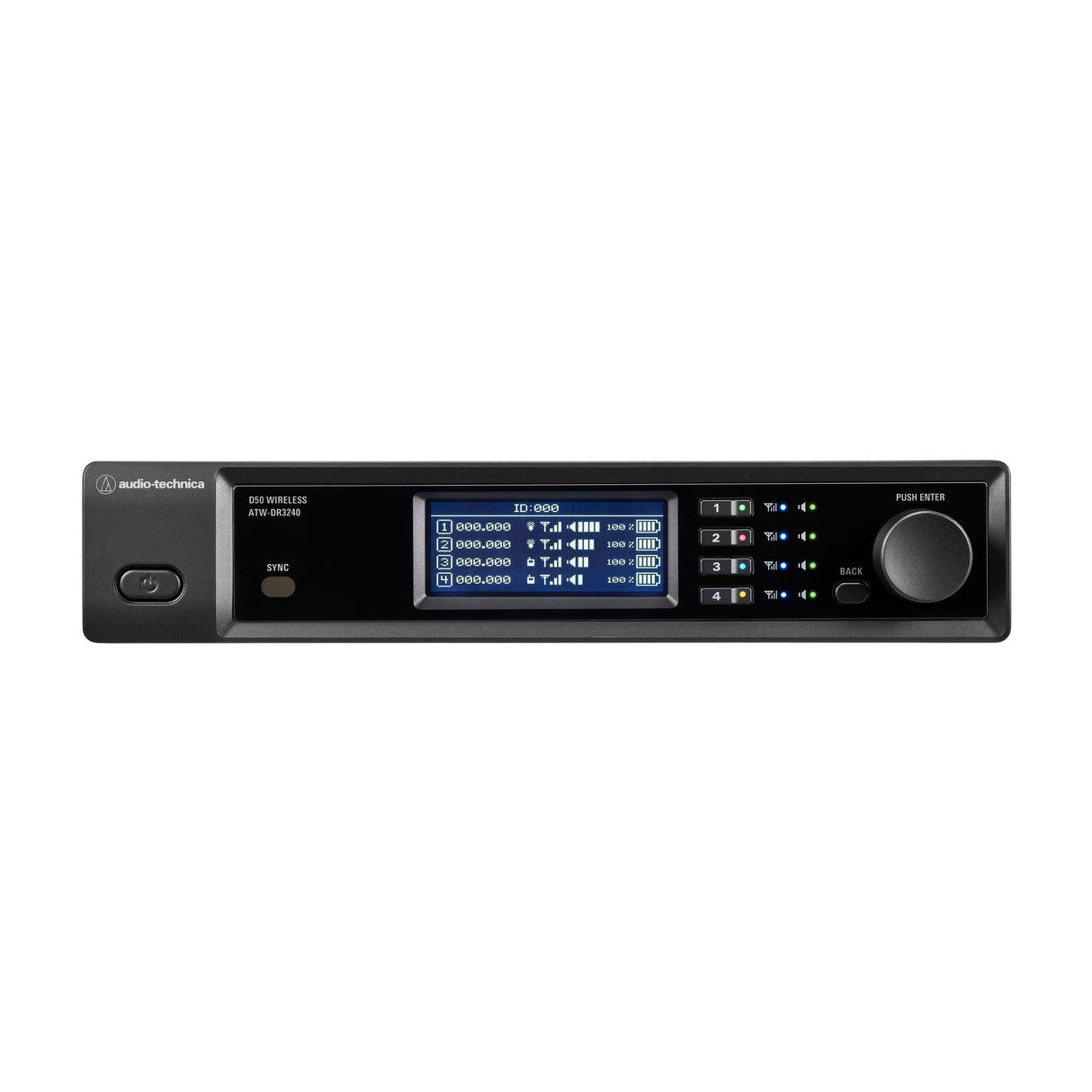 Audio-Technica ATW-DR3240DANDF2 D50 4-Channel Wireless Dante Rackmount Receiver, DF2 470-608 MHz
