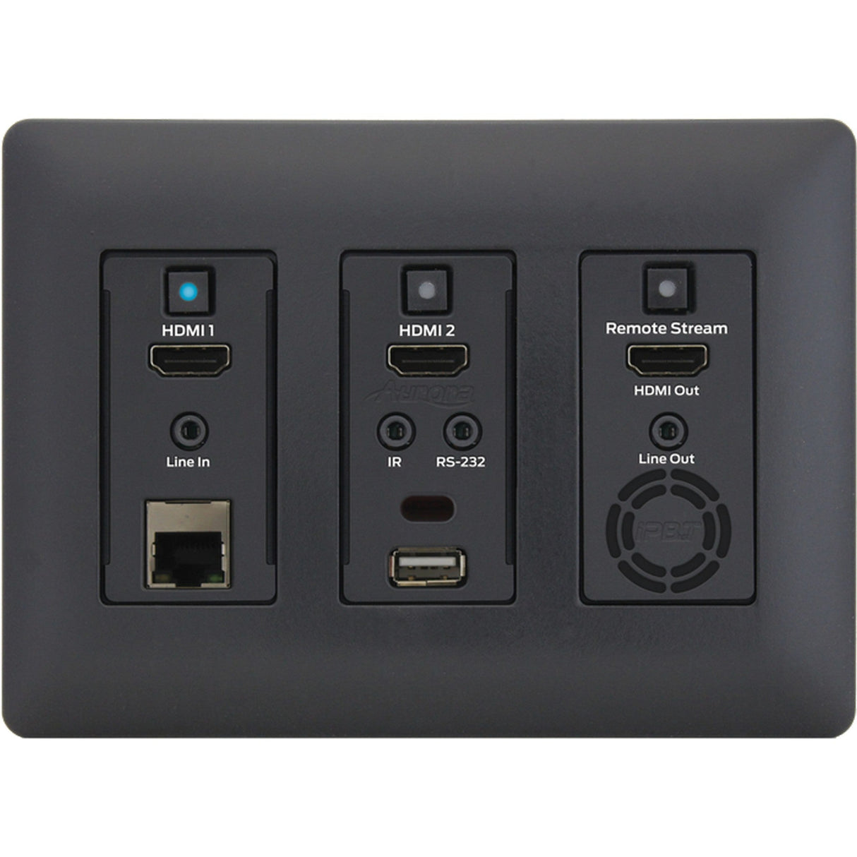 Aurora IPX-TCW3-C-B 4K over IPBaseT Wall Plate 10G Copper Black