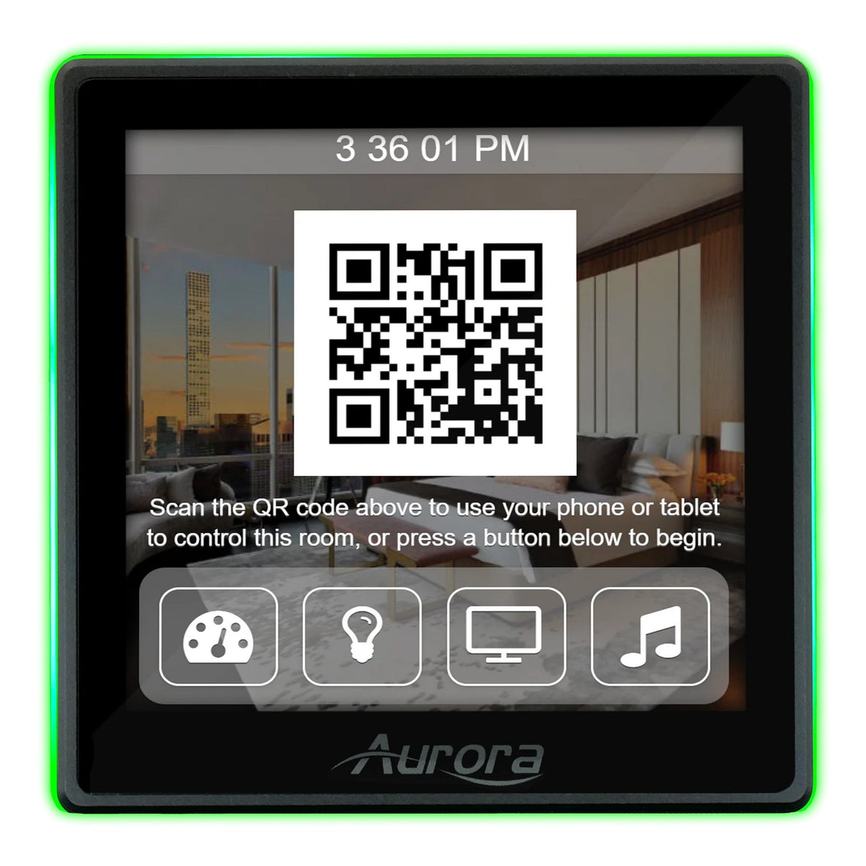 Aurora RXT-4WM-B 4-Inch In-Wall ReAX Touch Panel Control System